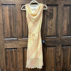 Yellow flowy striped dress